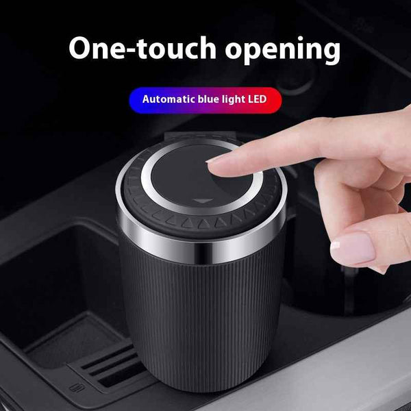 Car Ashtray with Cover for Home and Car with LED Light - Stylish and Convenient - Obarlay