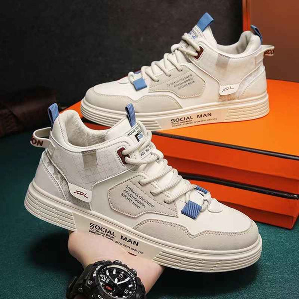 Autumn Mens Shoes  New Youth Trend Casual Sports Shoes Mens Winter All-match Flat Work Trendy Shoes - Obarlay