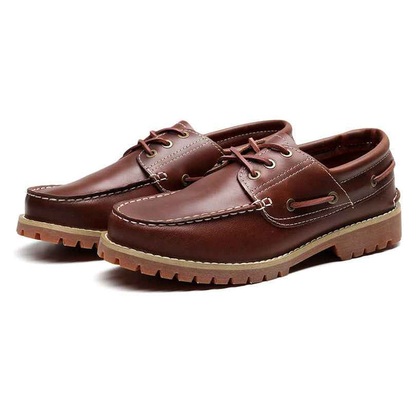 Soochow Outdoor Shoe Real Cow Leather Shoes Martin Shoes Vintage Sailing Shoes Work Shoes DONGWU CAT Casual Shoes Men - Obarlay