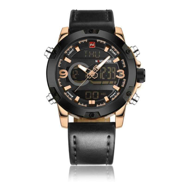 Men Sport Watches Men's Leather Digital Army Military Watch - Obarlay